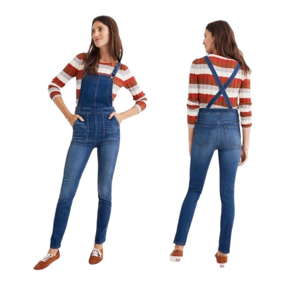 Madewell Skinny Denim Jeans Overalls in Santiago Wash Stretch Size Small J9203